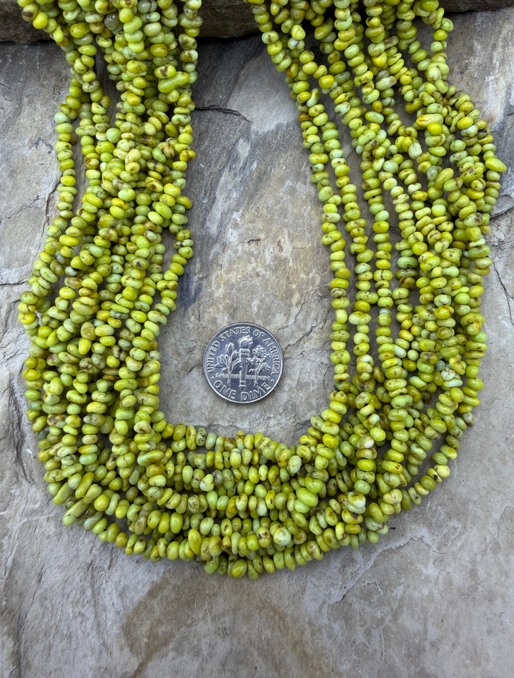 RARE Palomino Variscite 3-4mm Nugget Beads 18 Inch Strand