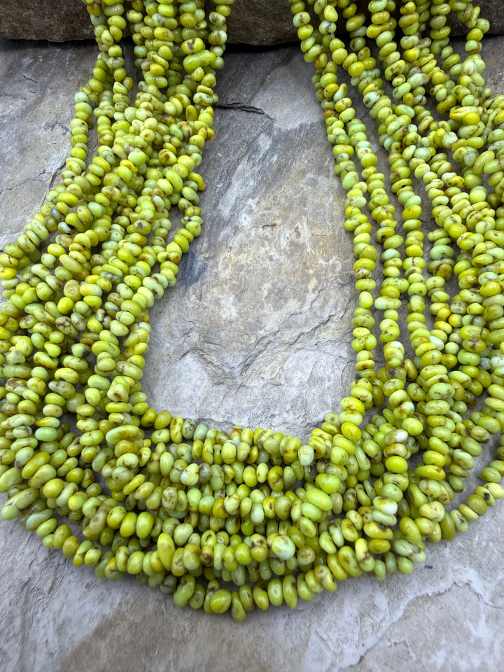 RARE Palomino Variscite 3-4mm Nugget Beads 18 Inch Strand