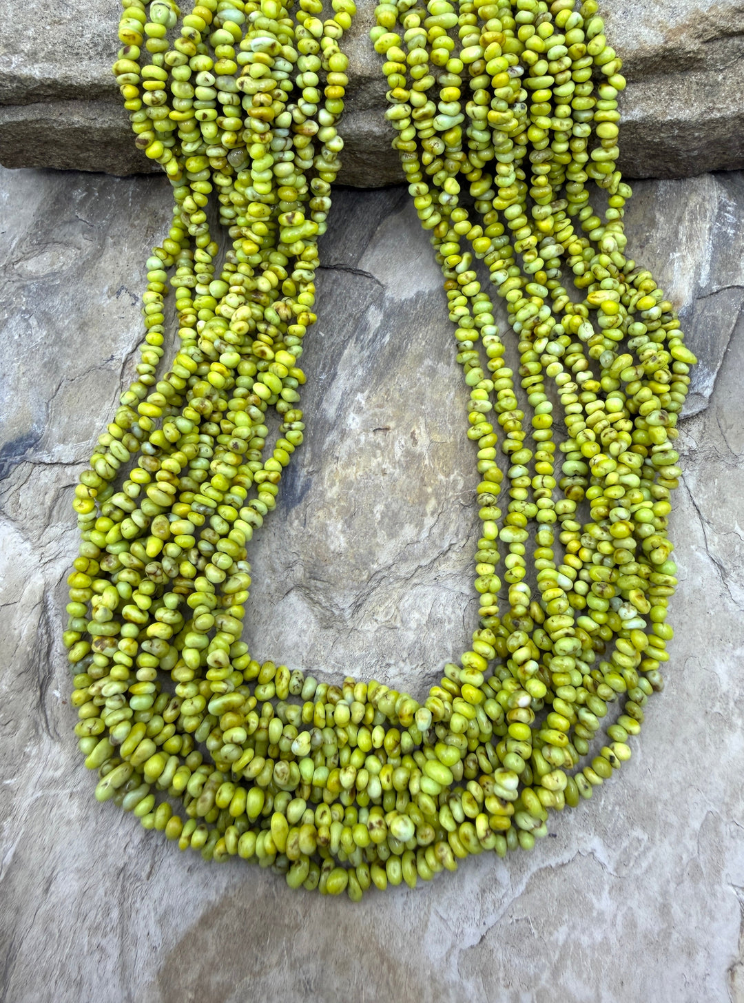 RARE Palomino Variscite 3-4mm Nugget Beads 18 Inch Strand