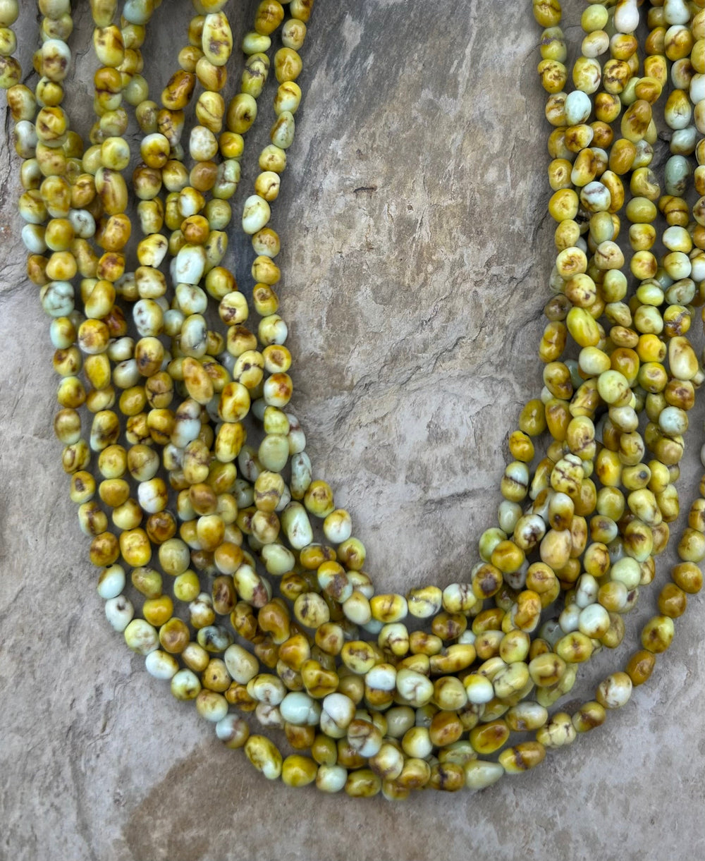 RARE Palomino Variscite 3-5.5mm Smooth Rounded Nugget Beads