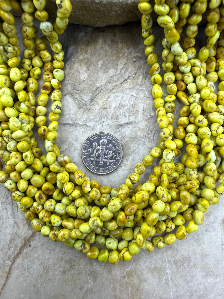 RARE Palomino Variscite 4-5mm Smooth Rounded Nugget Bead 18