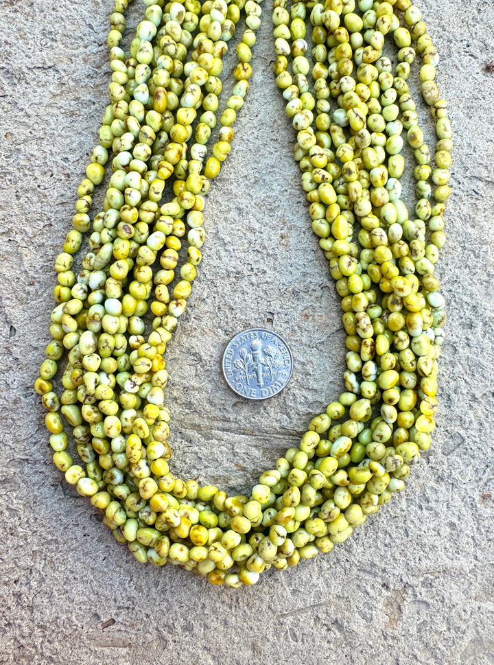 RARE Palomino Variscite 4mm Rounded Nugget Beads 18 Inch