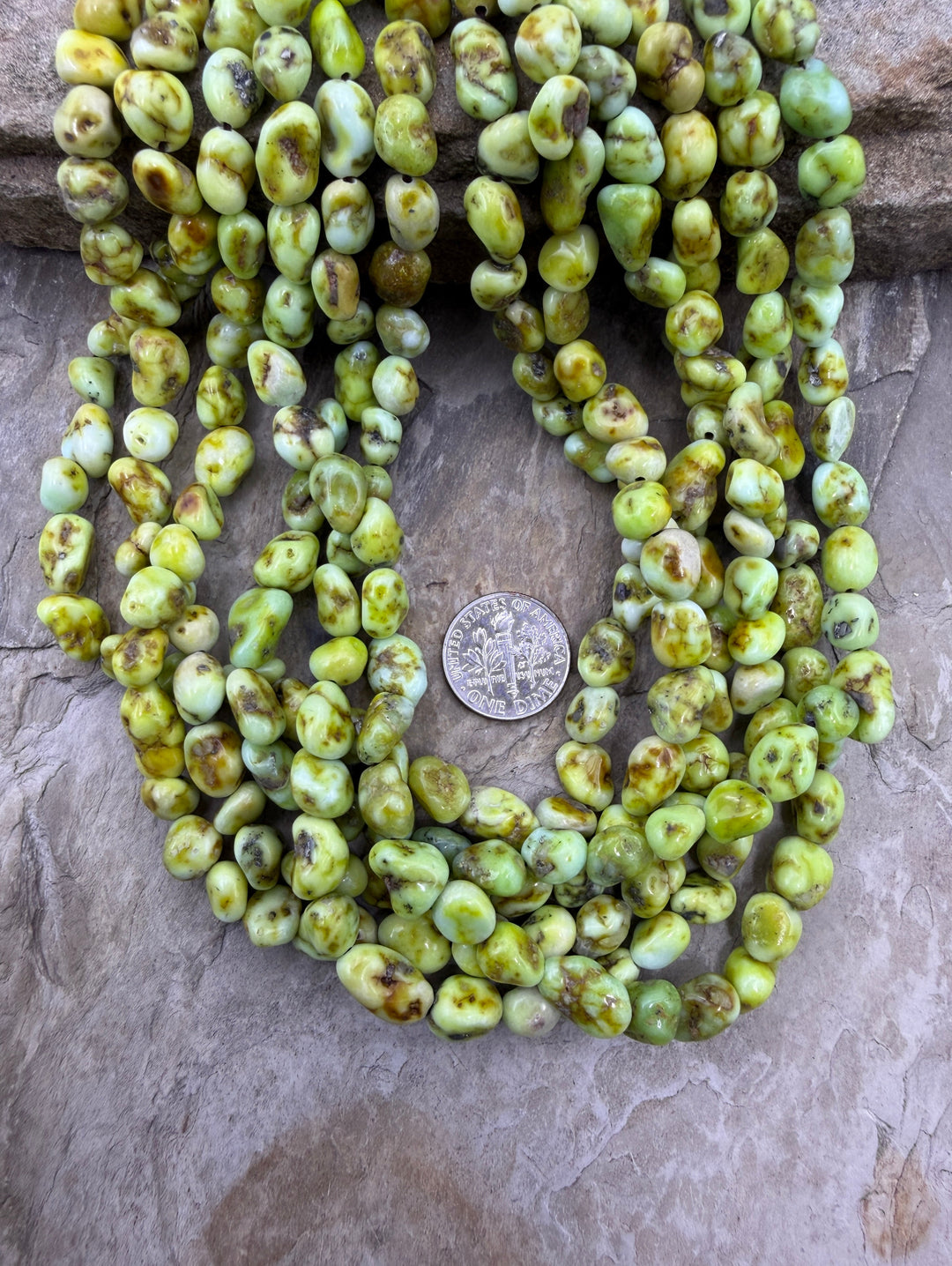 RARE Palomino Variscite 6.5-7mm Nugget Beads 16.5 Inch