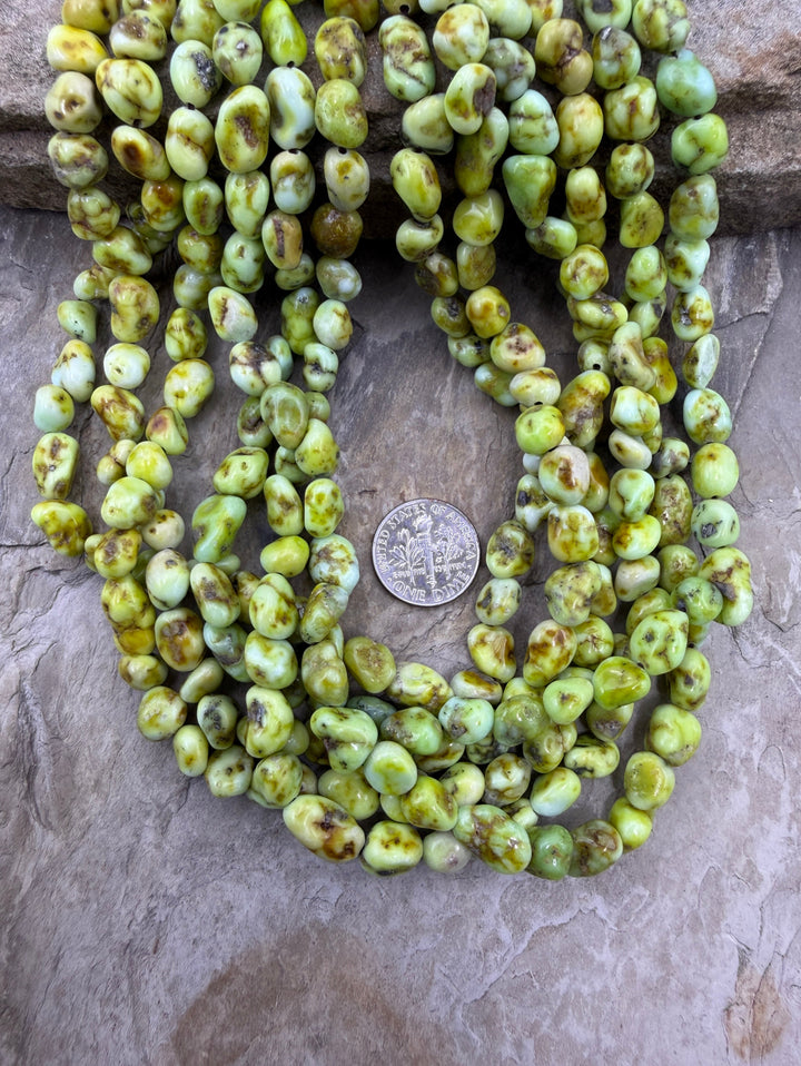 RARE Palomino Variscite 6.5-7mm Nugget Beads 16.5 Inch
