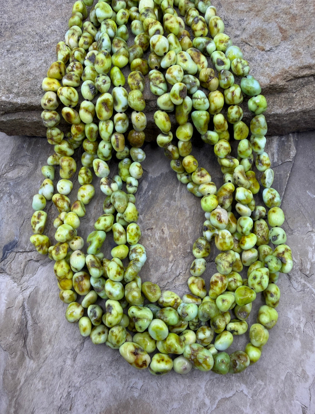 RARE Palomino Variscite 6.5-7mm Nugget Beads 16.5 Inch