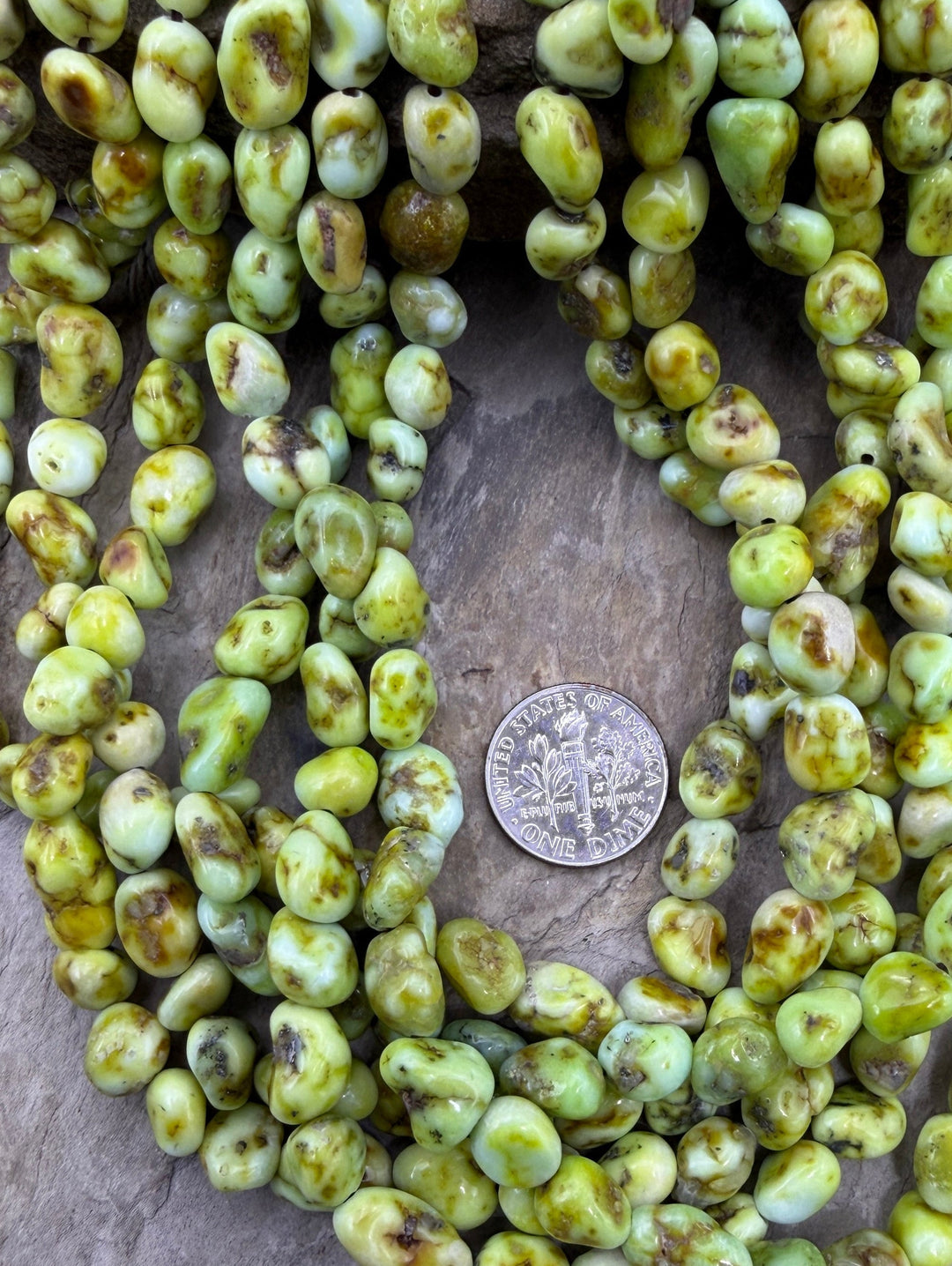 RARE Palomino Variscite 6.5-7mm Nugget Beads 16.5 Inch