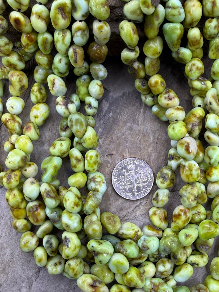 RARE Palomino Variscite 6.5-7mm Nugget Beads 16.5 Inch