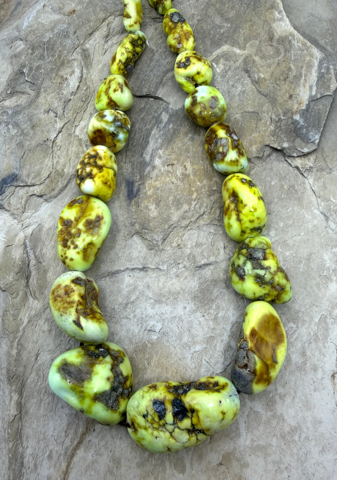 RARE Palomino Variscite HUGE Graduated Nugget Strand