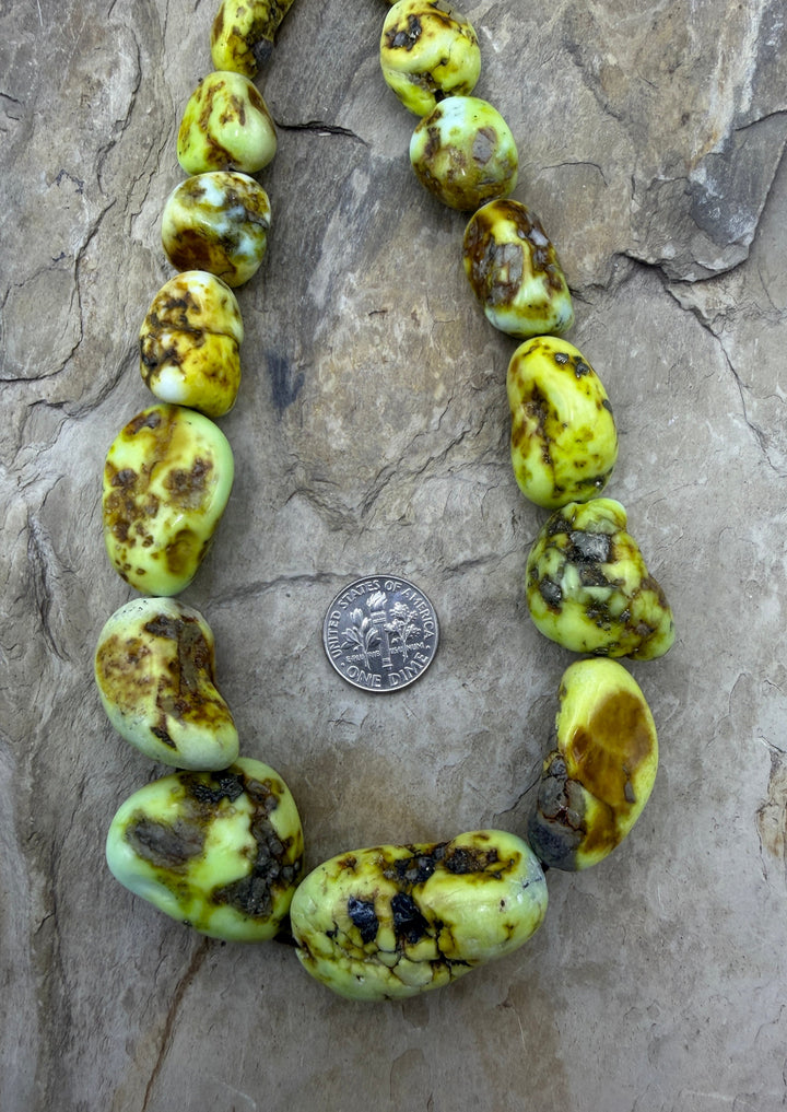 RARE Palomino Variscite HUGE Graduated Nugget Strand