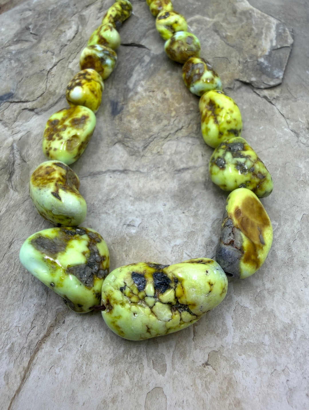 RARE Palomino Variscite HUGE Graduated Nugget Strand