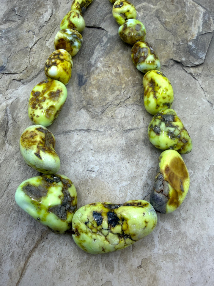 RARE Palomino Variscite HUGE Graduated Nugget Strand