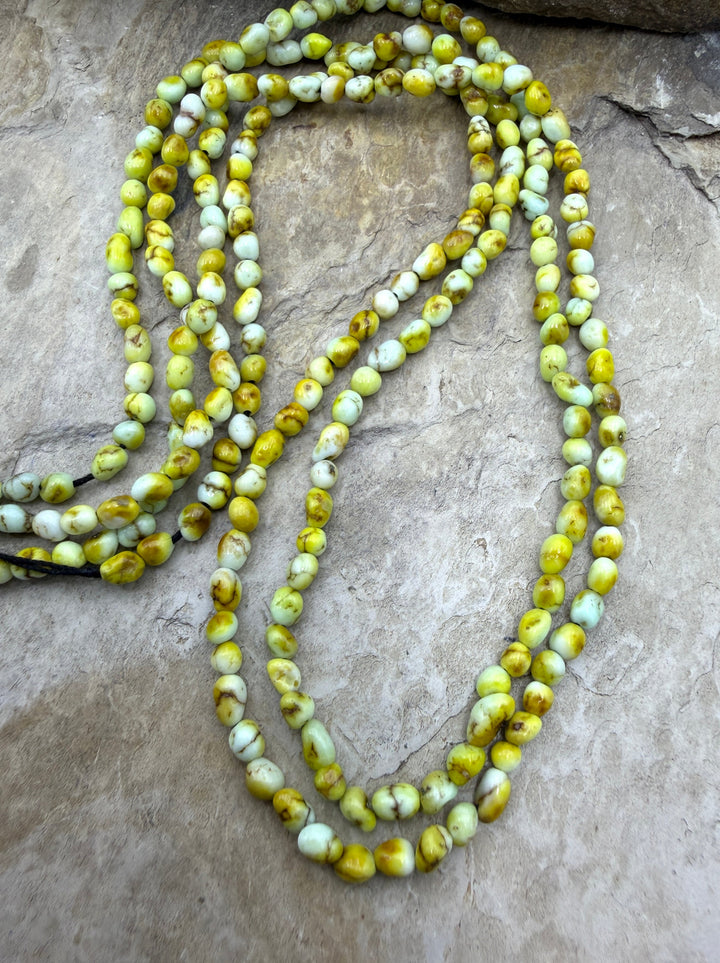 RARE Palomino Variscite 3-4mm Smooth Nugget Beads 18 Inch