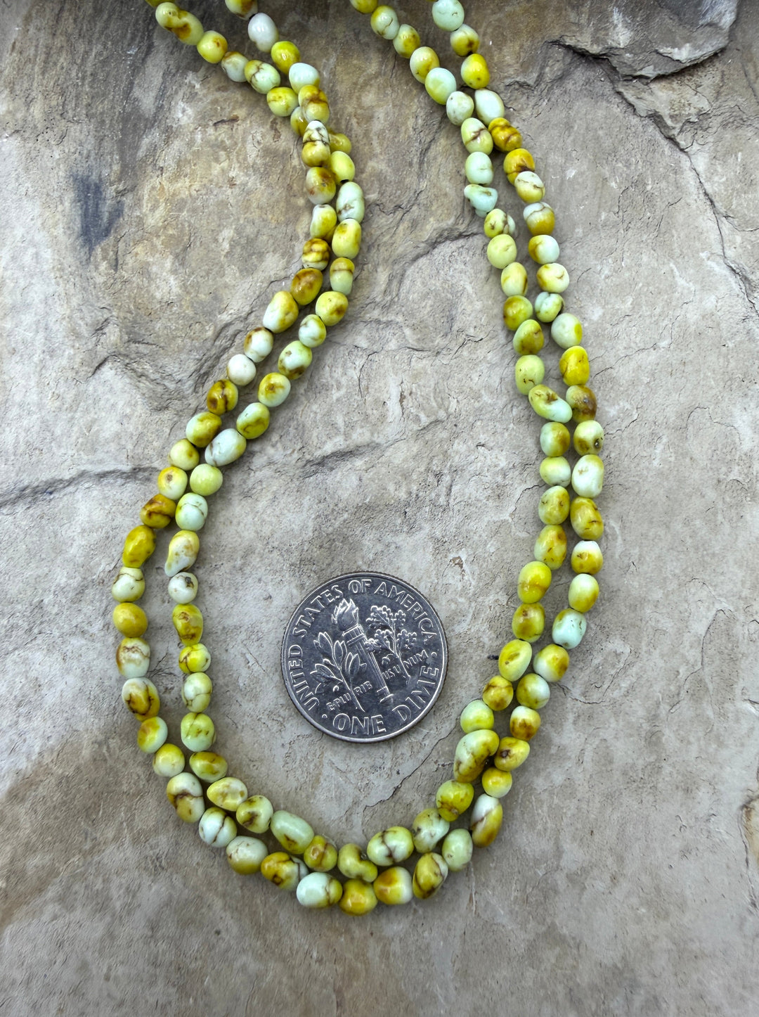 RARE Palomino Variscite 3-4mm Smooth Nugget Beads 18 Inch