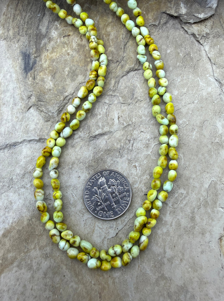 RARE Palomino Variscite 3-4mm Smooth Nugget Beads 18 Inch
