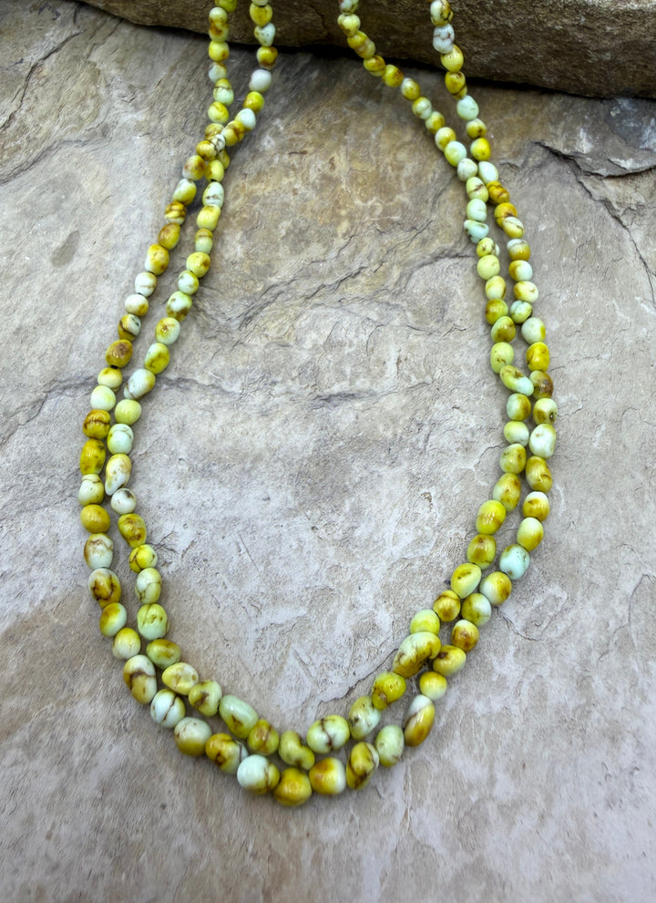 RARE Palomino Variscite 3-4mm Smooth Nugget Beads 18 Inch