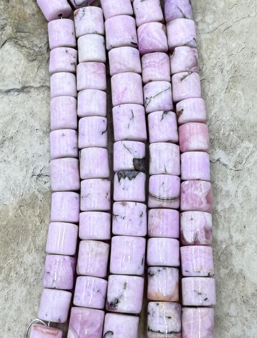 RARE Pink Aragonite (Afghanastan) 6x6mm Tube Beads 7 Inch