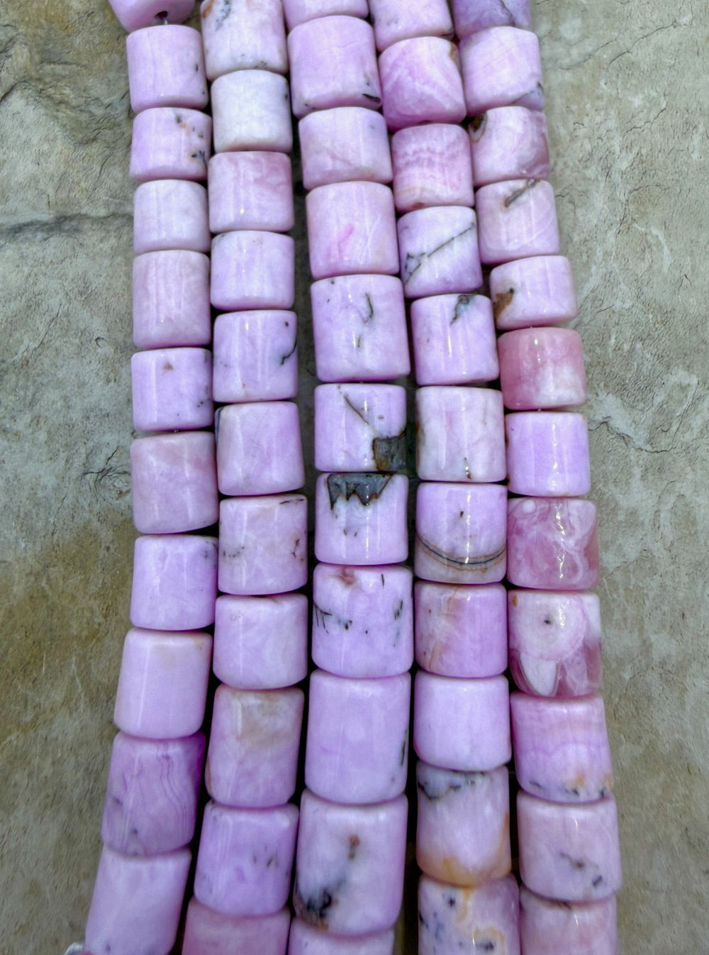 RARE Pink Aragonite (Afghanastan) 6x6mm Tube Beads 7 Inch