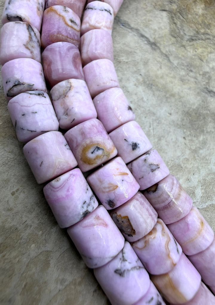 RARE Pink Aragonite (Afghanastan) 8x8-8x9mm Tube Beads 7