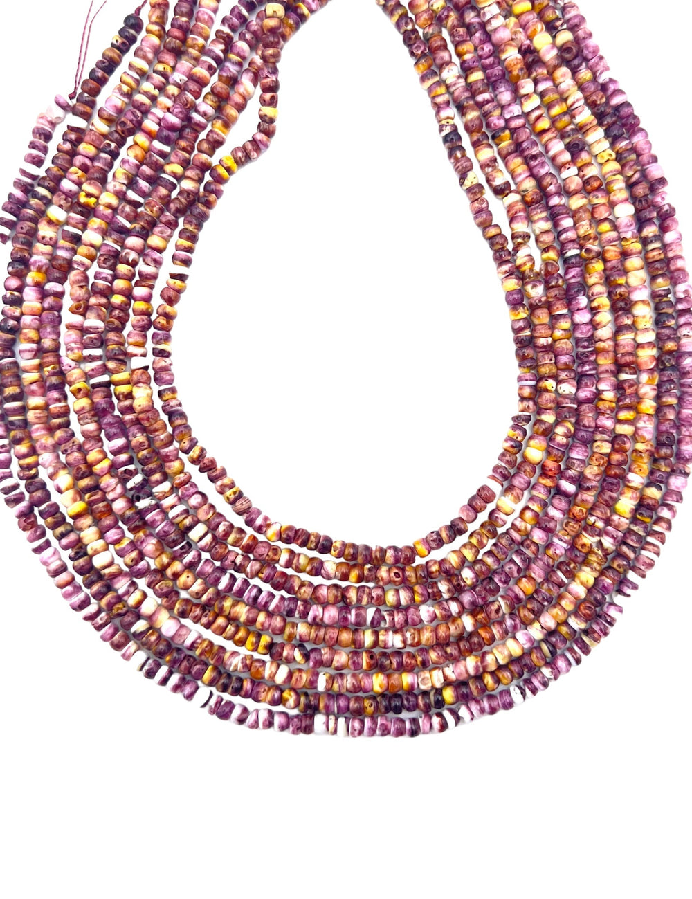 RARE Purple Spiny Oyster 4mm Irregular Rondel Beads 16 inch