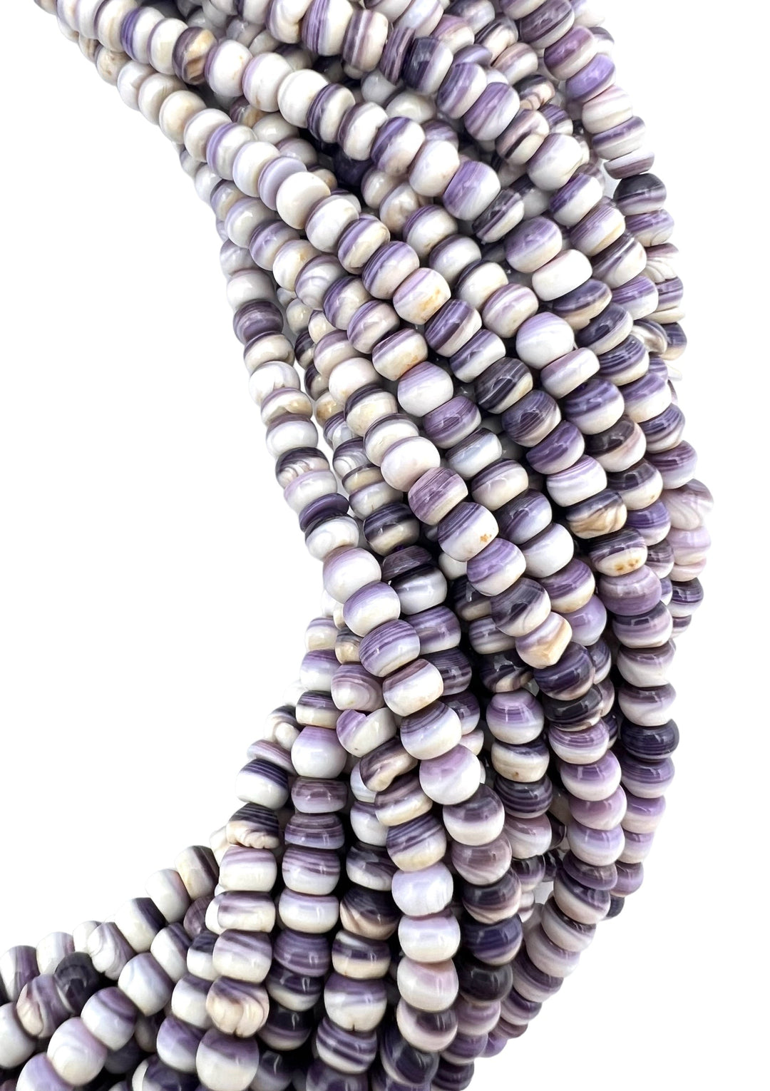 RARE Purple Wampum 4mm Rondelle Beads 16 inch strand
