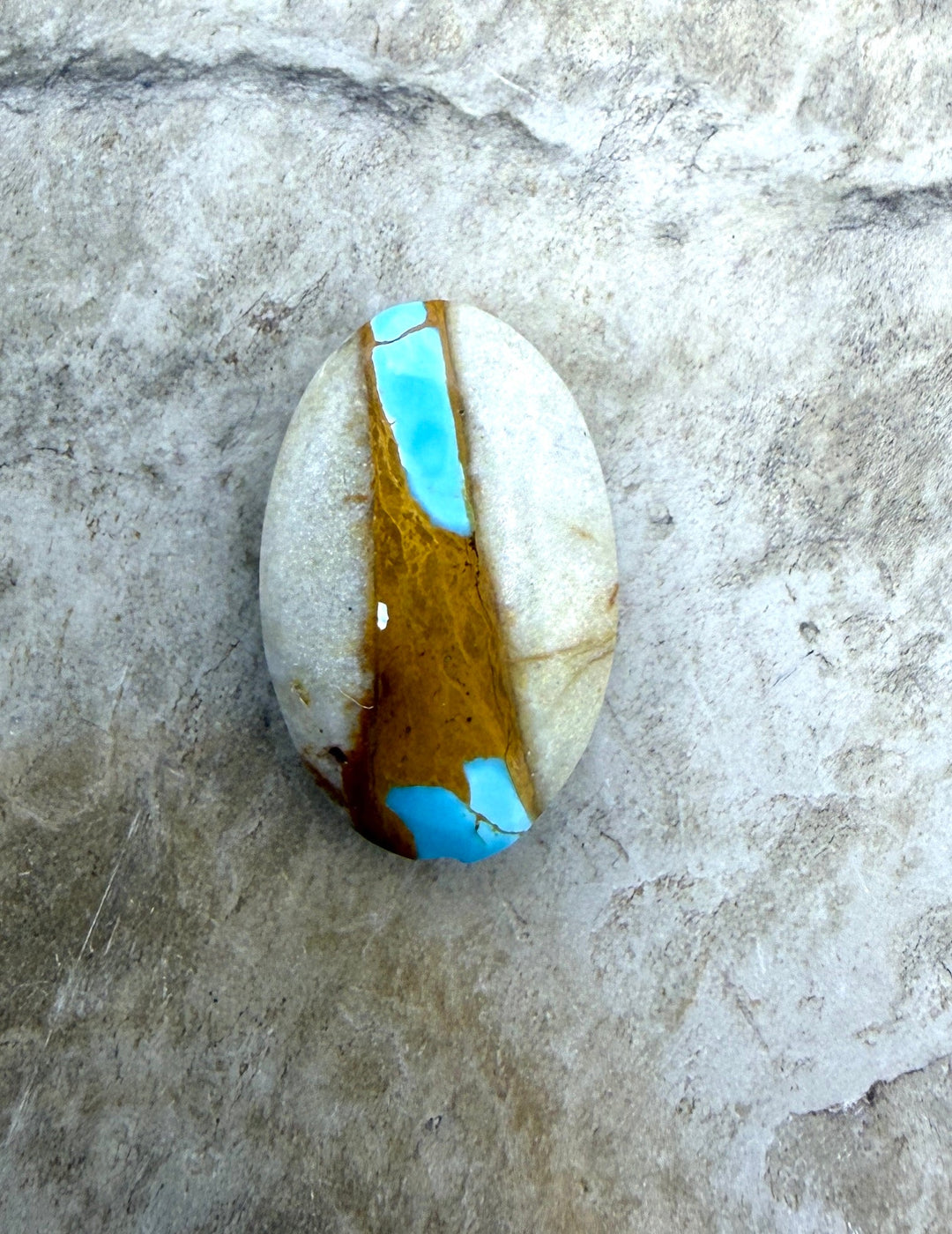 RARE Royston Ribbon Turquoise (NV) 14x22mm Oval Focal Bead