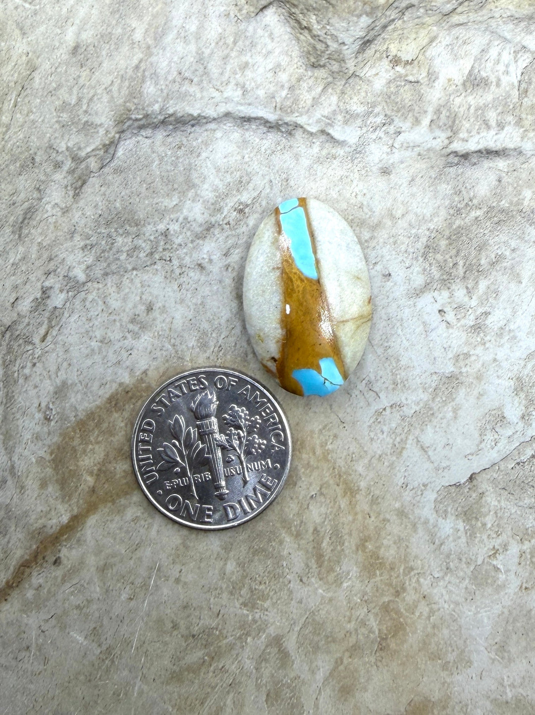RARE Royston Ribbon Turquoise (NV) 14x22mm Oval Focal Bead