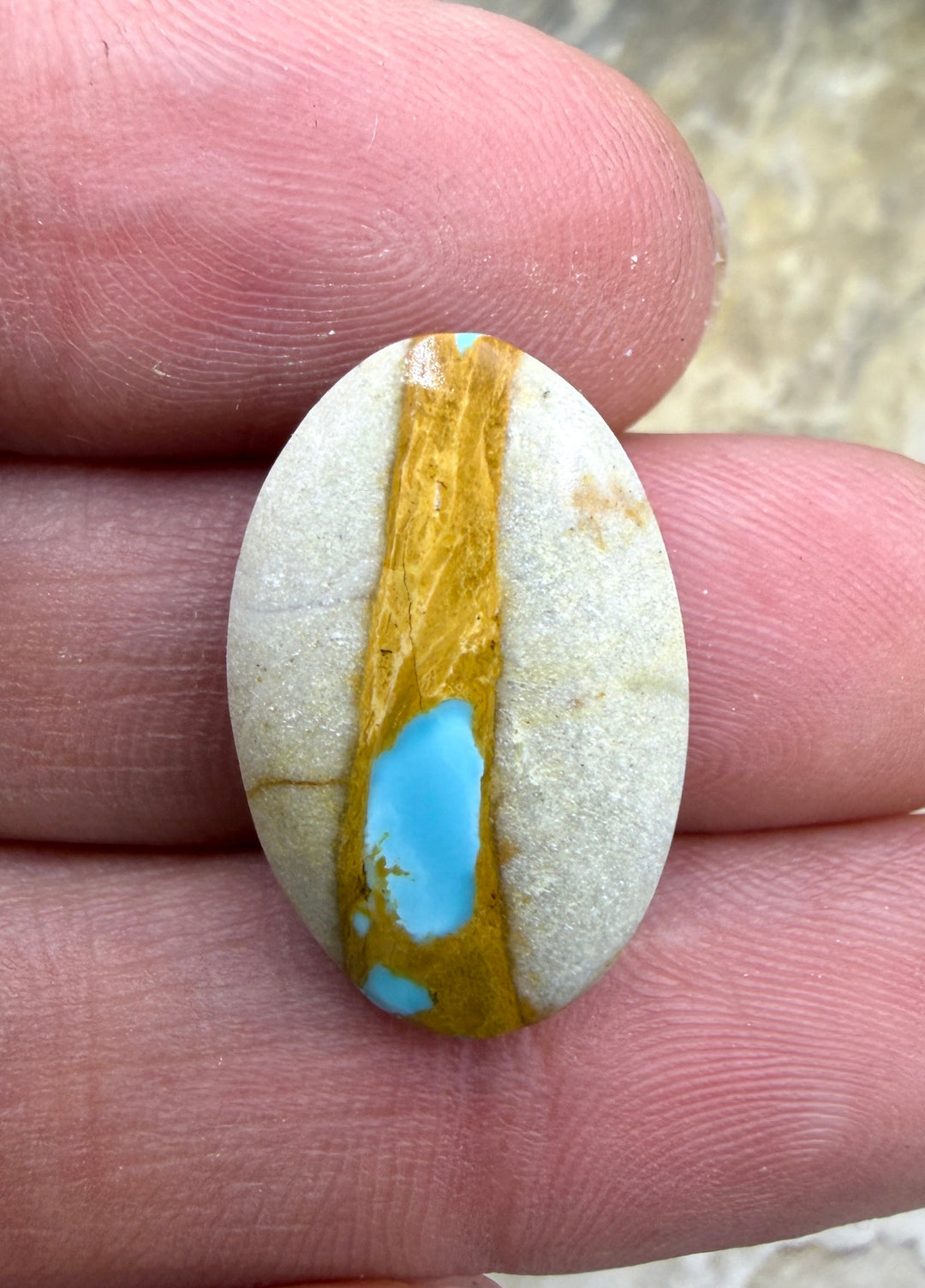RARE Royston Ribbon Turquoise (NV) 14x22mm Oval Focal Bead