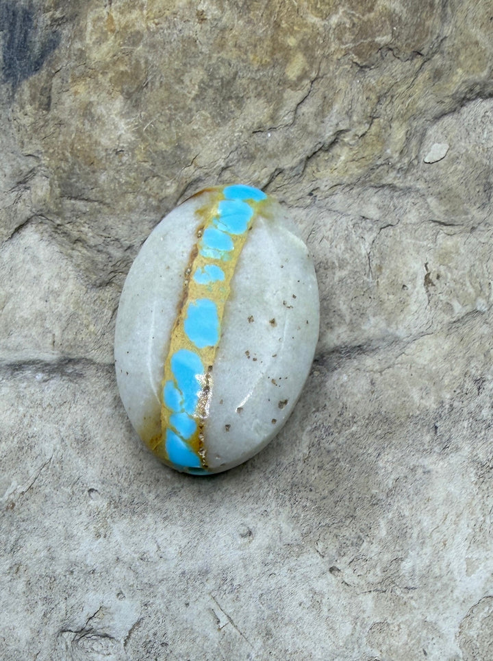 RARE Royston Ribbon Turquoise (NV) 16x23mm Oval Focal Bead