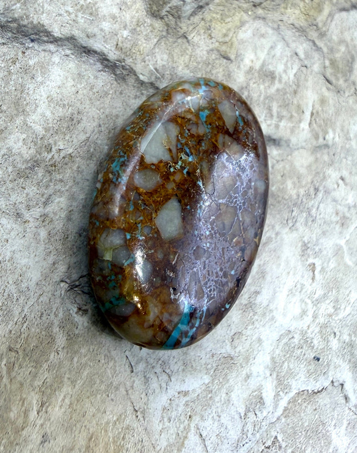 RARE Royston Ribbon Turquoise (NV) 20x28mm Oval Focal Bead