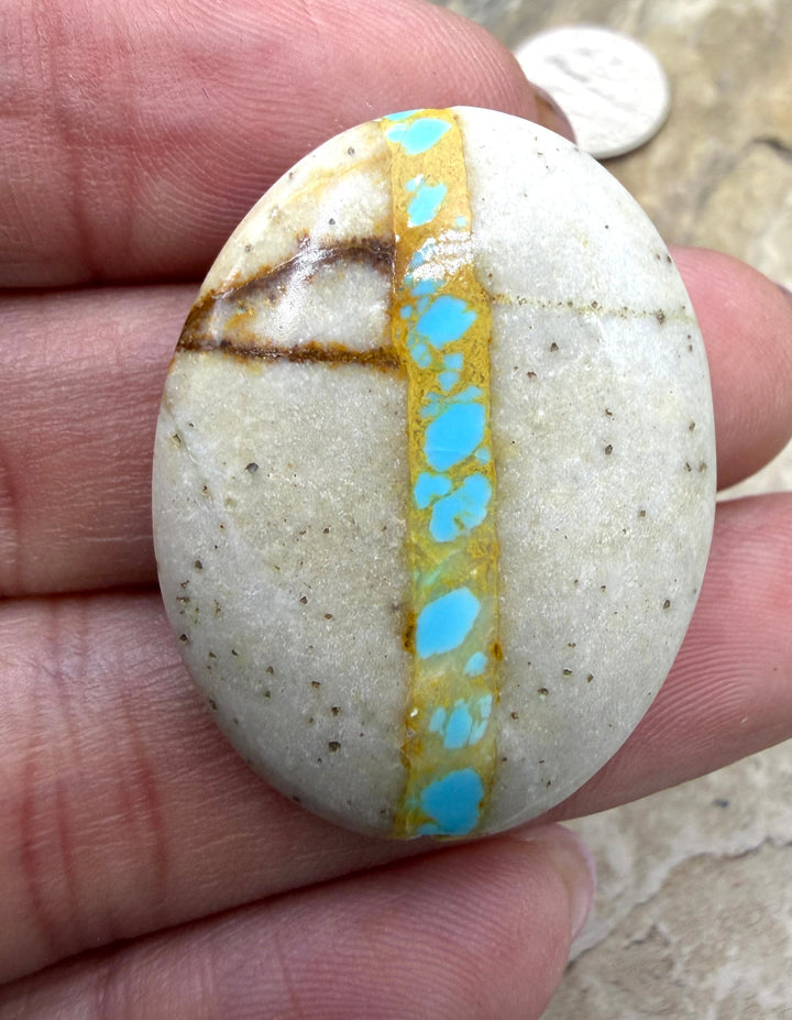 RARE Royston Ribbon Turquoise (NV) 22x33mm BIG Oval Focal