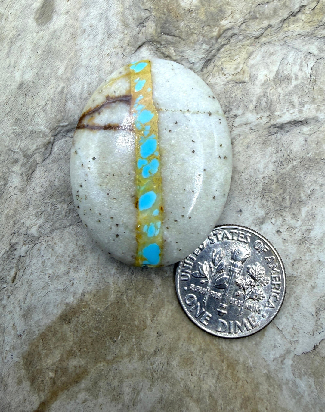 RARE Royston Ribbon Turquoise (NV) 22x33mm BIG Oval Focal