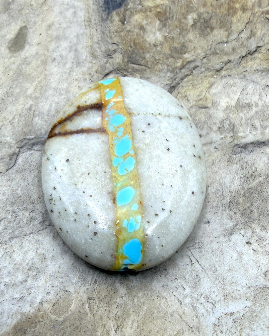 RARE Royston Ribbon Turquoise (NV) 22x33mm BIG Oval Focal