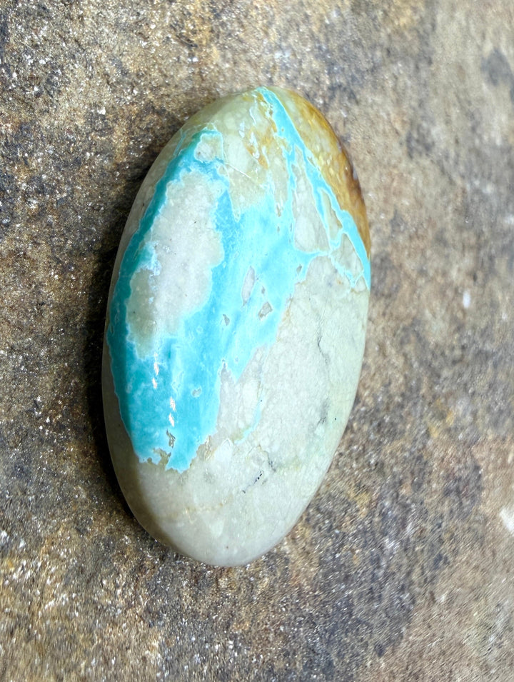 RARE Royston Ribbon Turquoise (NV) 22x39mm Oval Focal Bead