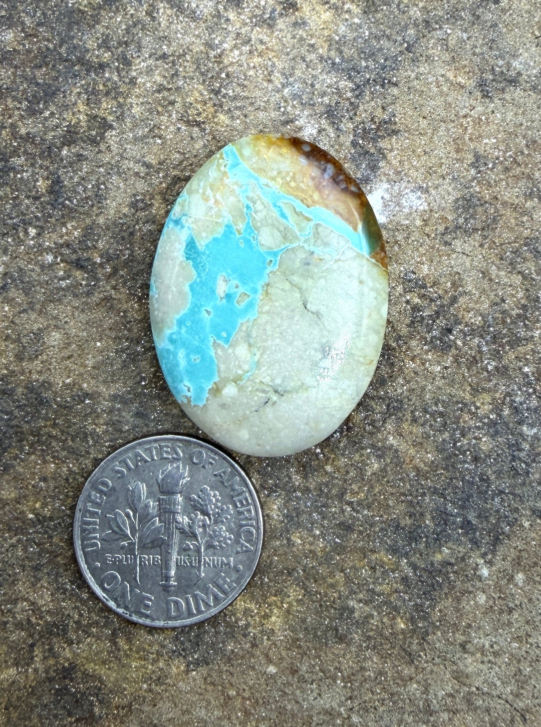 RARE Royston Ribbon Turquoise (NV) 22x39mm Oval Focal Bead