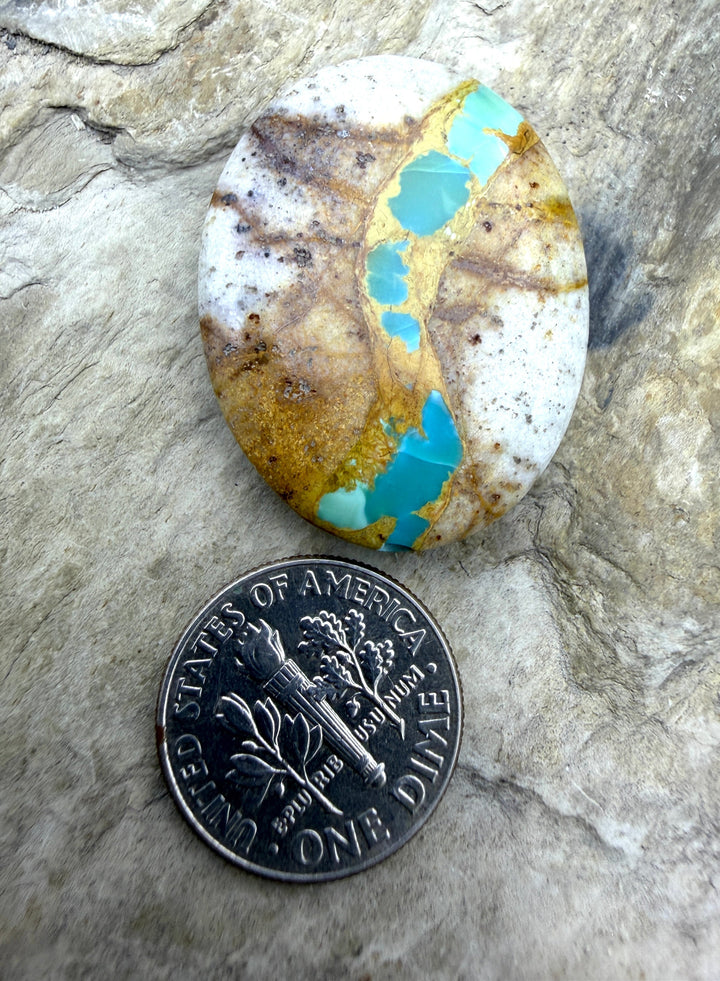 RARE Royston Ribbon Turquoise (NV) 24x31mm Handcut