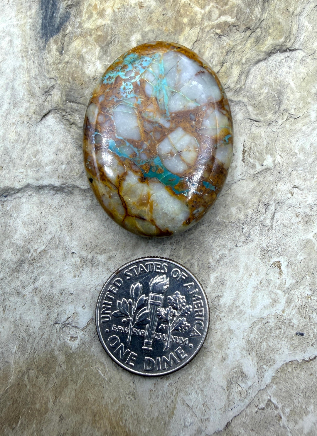 RARE Royston Ribbon Turquoise (NV) 24x32mm BIG Oval Focal