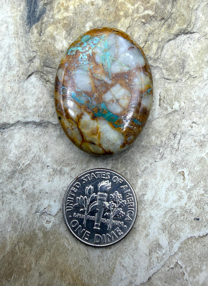RARE Royston Ribbon Turquoise (NV) 24x32mm BIG Oval Focal