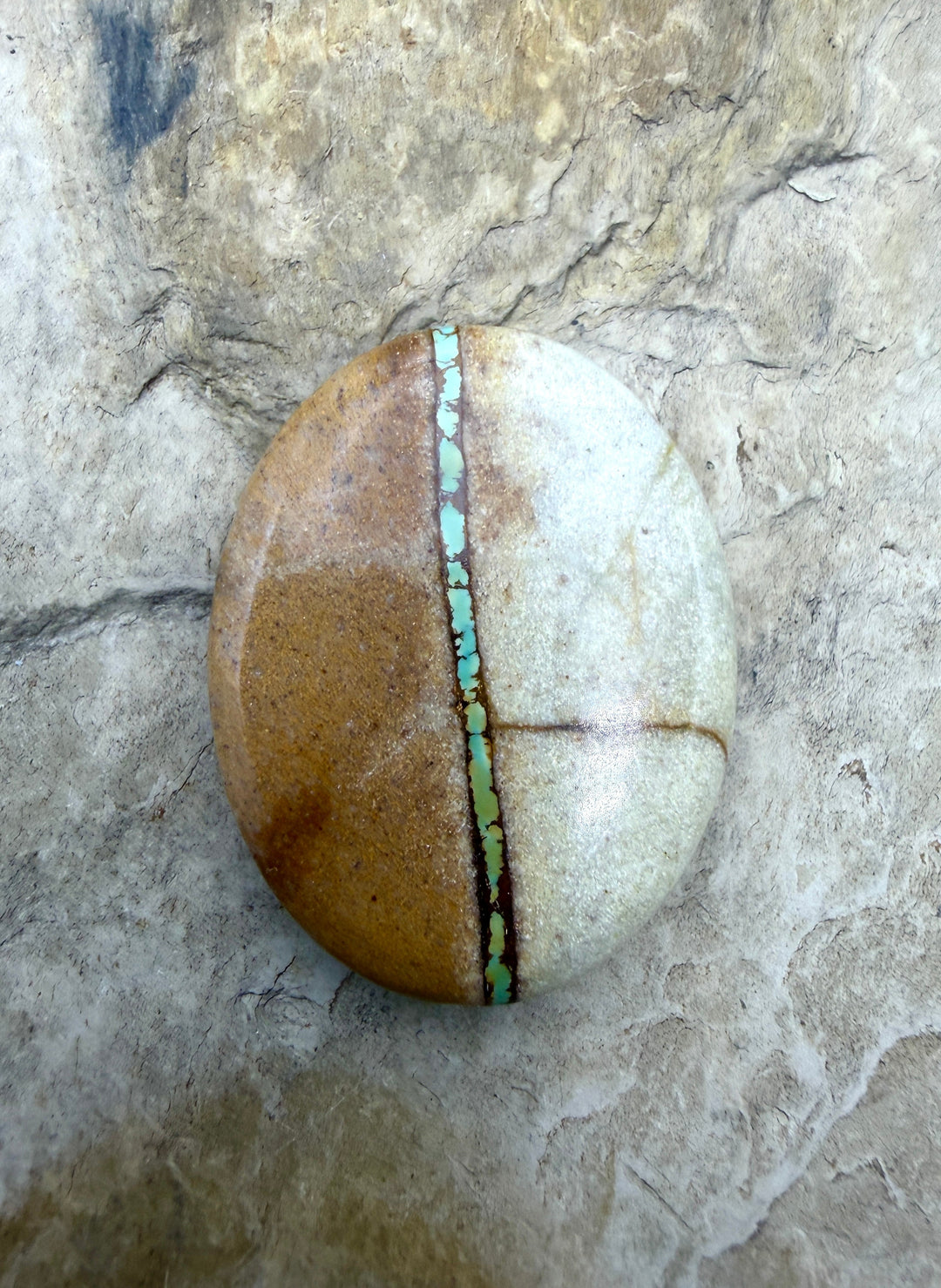 RARE Royston Ribbon Turquoise (NV) 28x35mm Oval Focal Bead