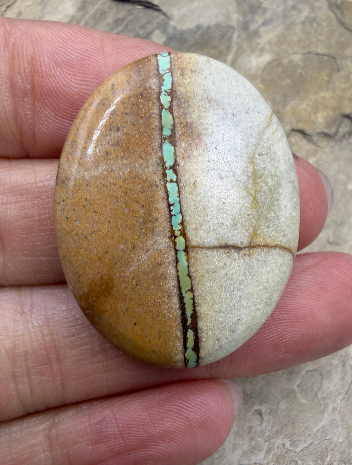 RARE Royston Ribbon Turquoise (NV) 28x35mm Oval Focal Bead