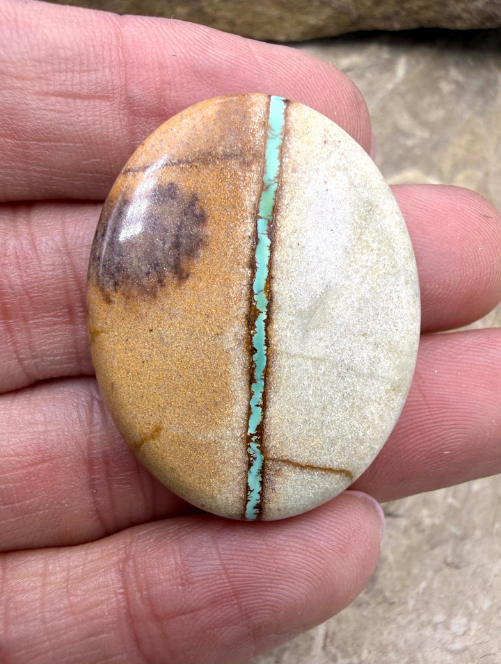 RARE Royston Ribbon Turquoise (NV) 28x36mm BIG Oval Focal