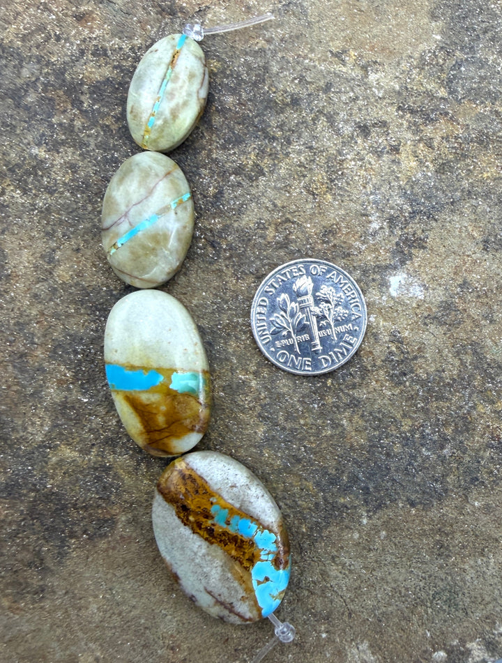 RARE Royston Ribbon Turquoise (NV) Handcut Graduated Oval