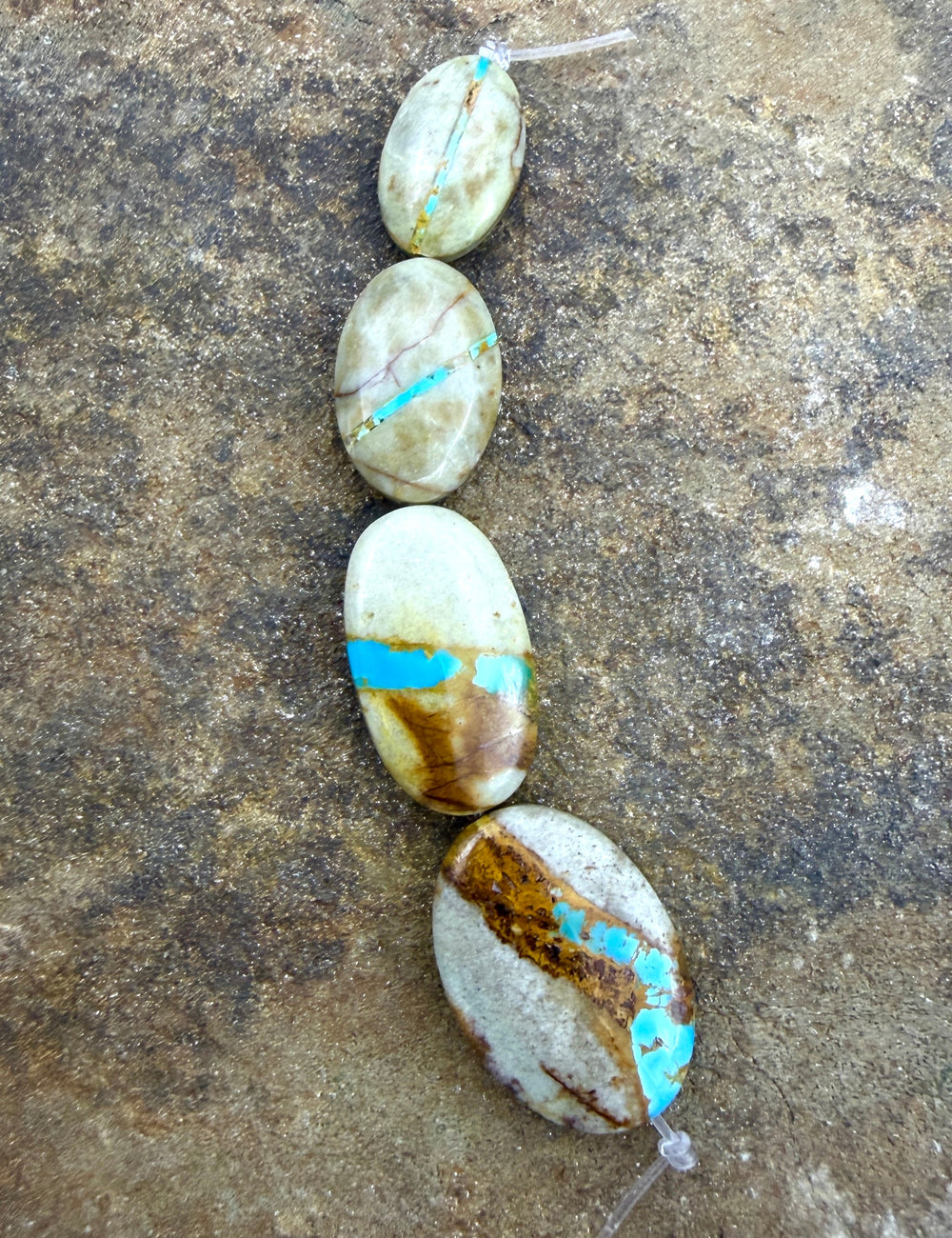 RARE Royston Ribbon Turquoise (NV) Handcut Graduated Oval