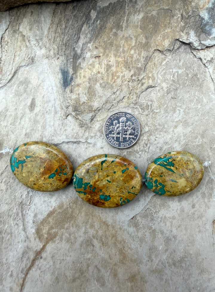 RARE Royston Ribbon Turquoise (NV) Handcut Graduated Oval