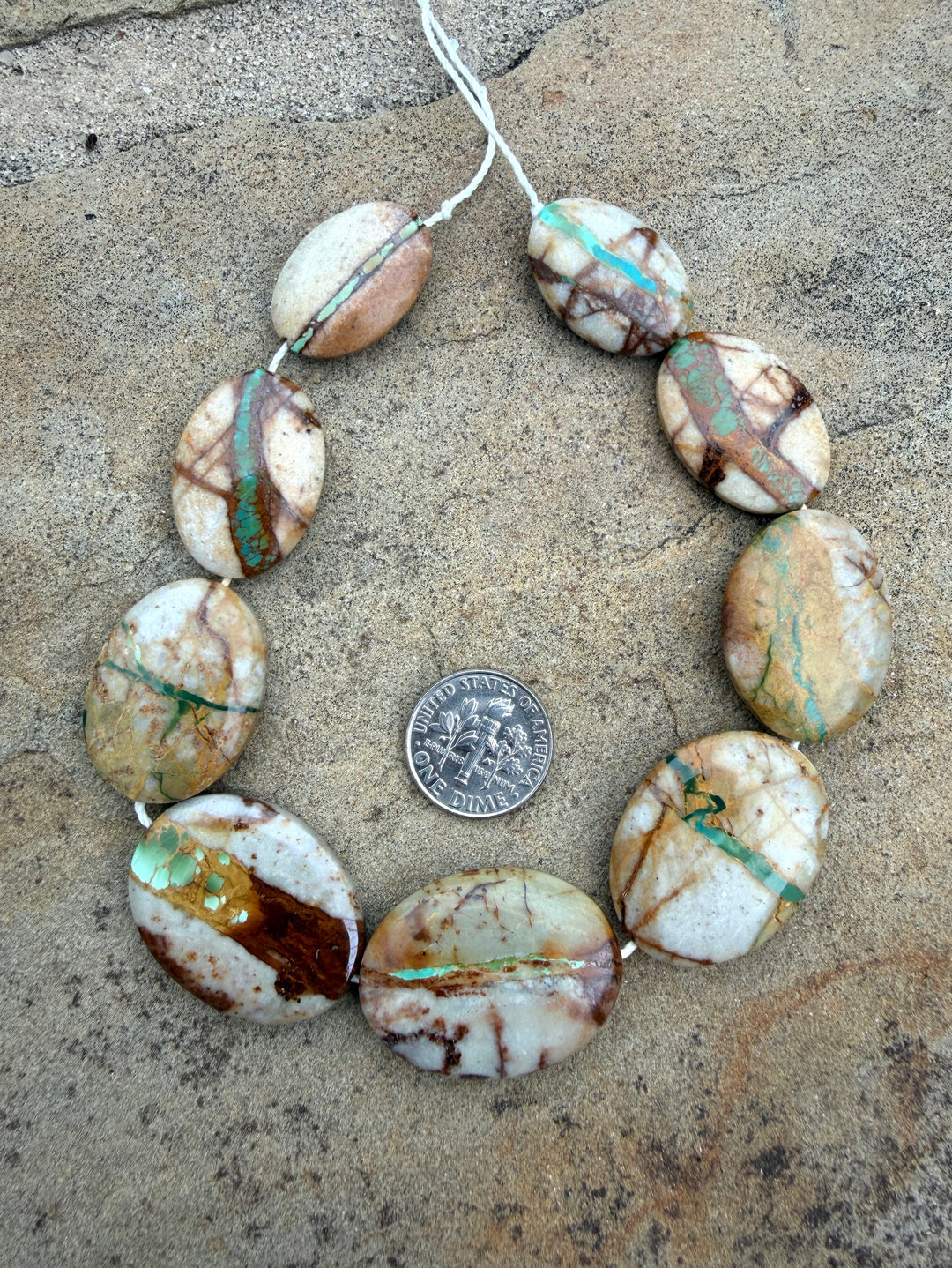 RARE Royston Ribbon Turquoise (NV) Handcut Graduated Oval