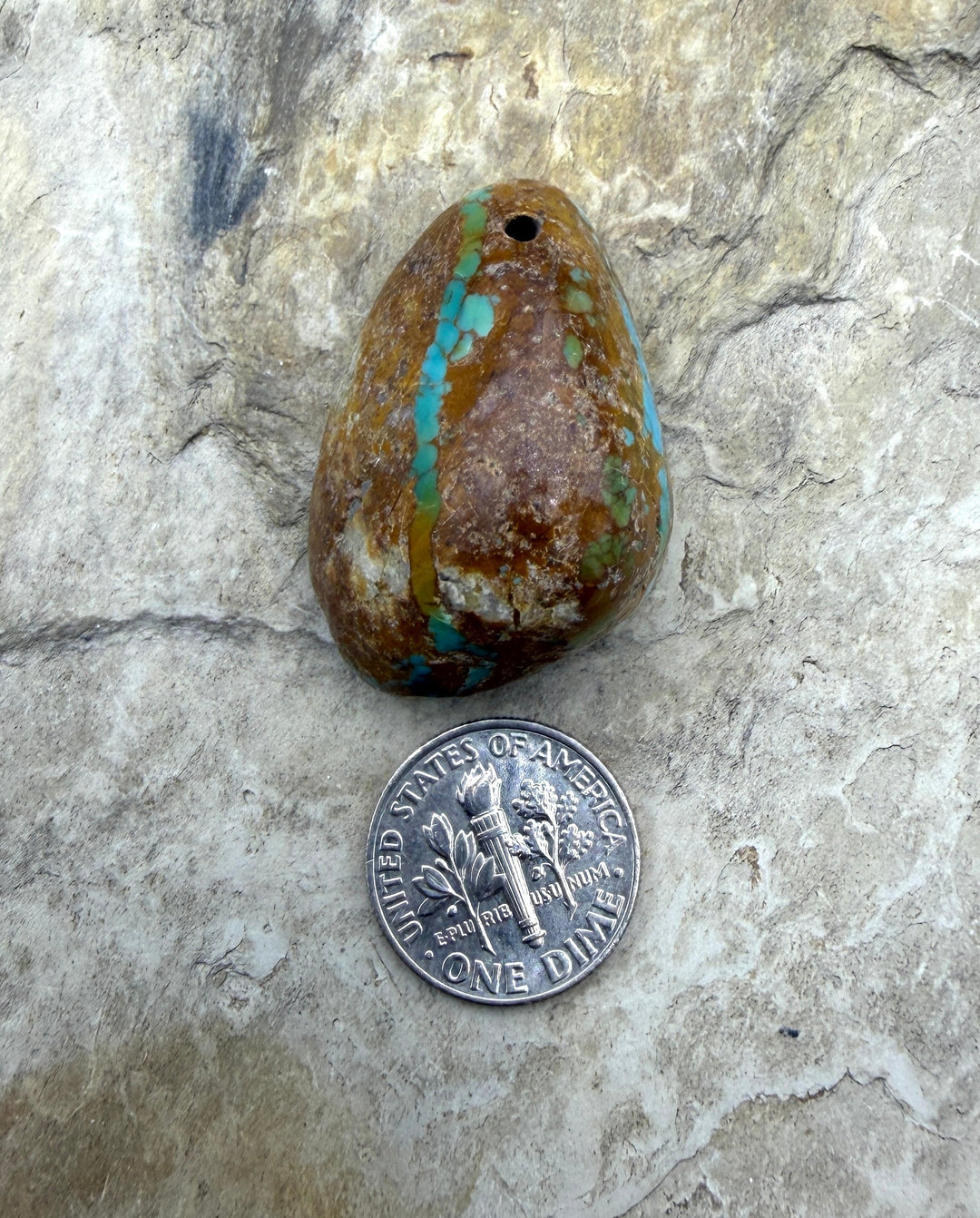 RARE Royston Turquoise (NV) BIG Large Hole Focal Pendant