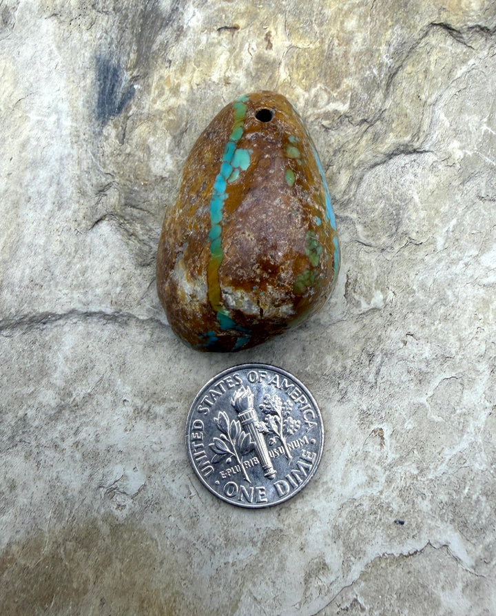 RARE Royston Turquoise (NV) BIG Large Hole Focal Pendant
