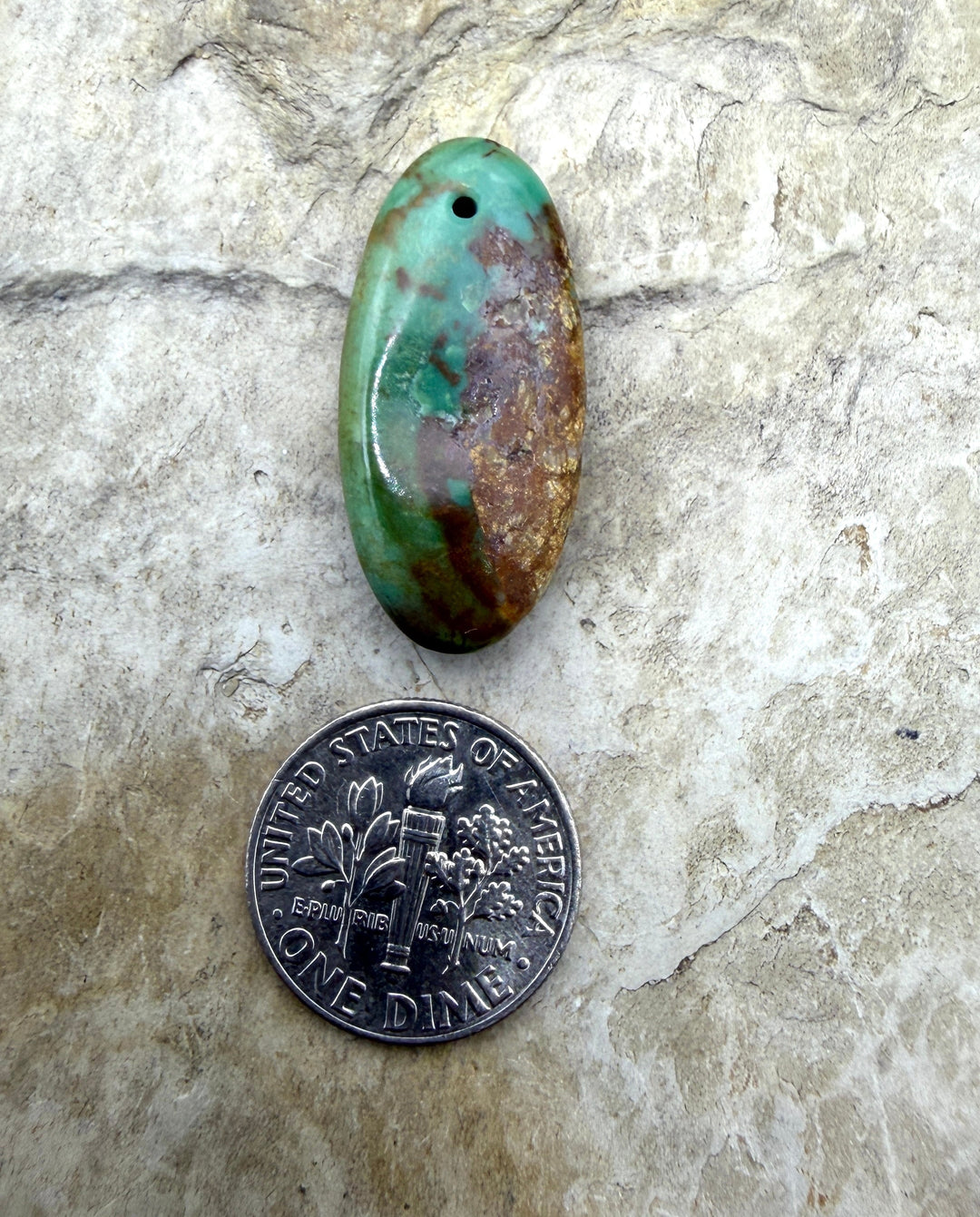 RARE Royston Turquoise (NV) Focal Pendant Bead 13x27x6mm