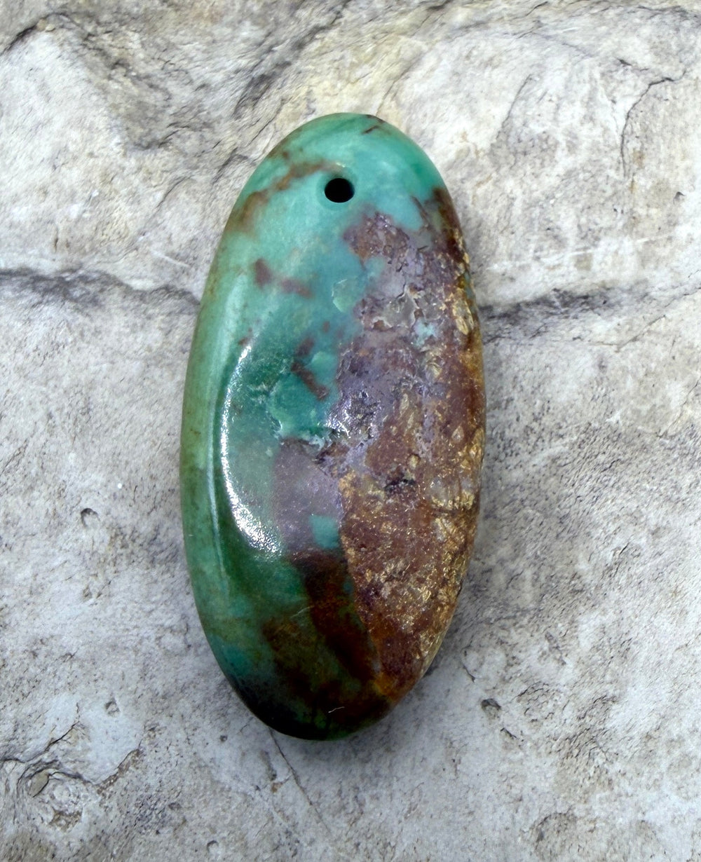 RARE Royston Turquoise (NV) Focal Pendant Bead 13x27x6mm