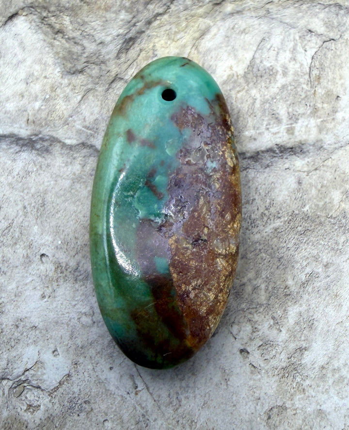 RARE Royston Turquoise (NV) Focal Pendant Bead 13x27x6mm