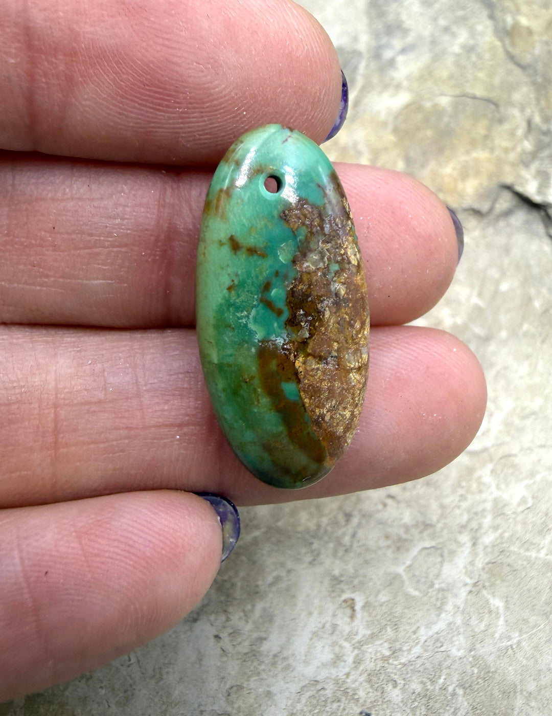 RARE Royston Turquoise (NV) Focal Pendant Bead 13x27x6mm